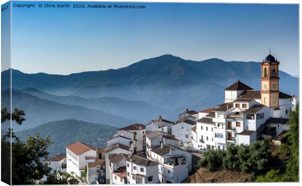Benarrada, a mountain village in Andalusia  Spain. Canvas Print by Chris North