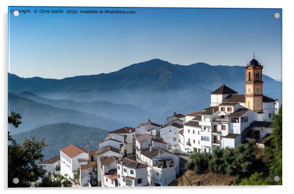 Benarrada, a mountain village in Andalusia  Spain. Acrylic by Chris North