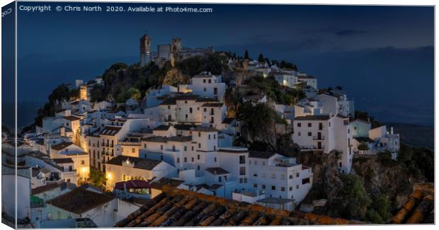 Casares View by Night Canvas Print by Chris North