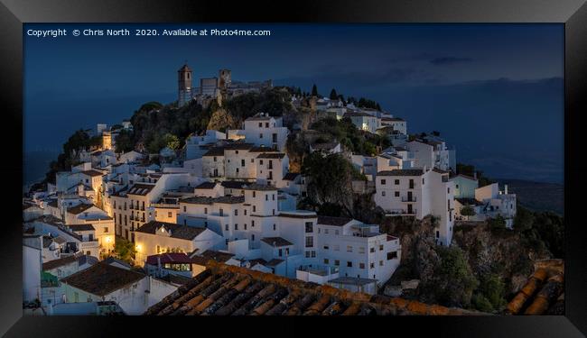 Casares View by Night Framed Print by Chris North