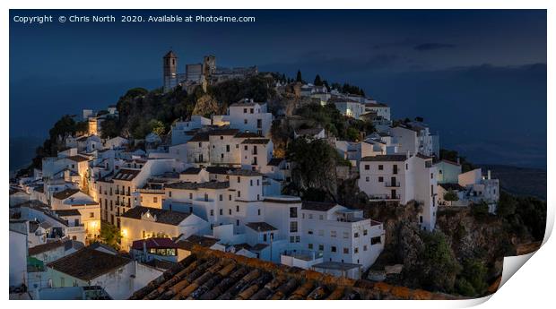 Casares View by Night Print by Chris North