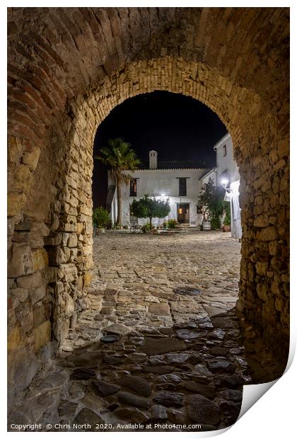 Castle entryway, Castellar de la Frontera Print by Chris North