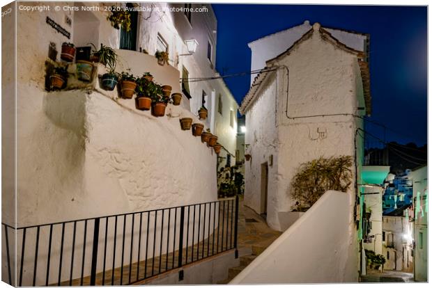 Casares streets by night. Canvas Print by Chris North