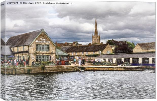 Lechlade-on-Thames Riverside Canvas Print by Ian Lewis