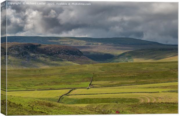 Sunshine and Shadows over Cronkley and Widdybank Canvas Print by Richard Laidler