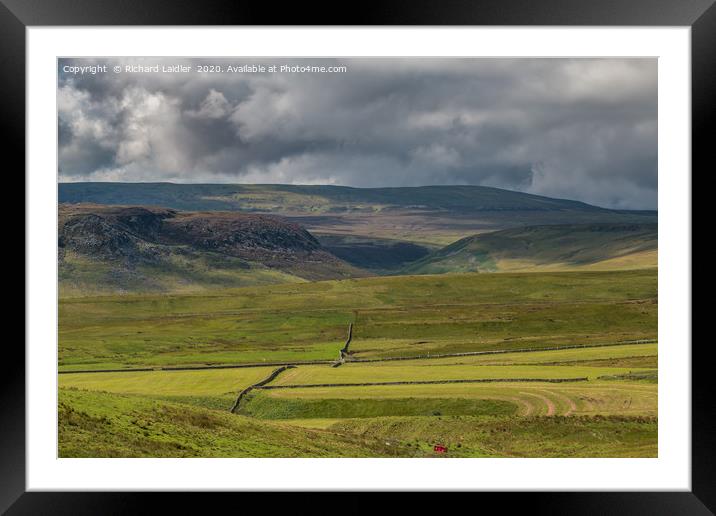 Sunshine and Shadows over Cronkley and Widdybank Framed Mounted Print by Richard Laidler