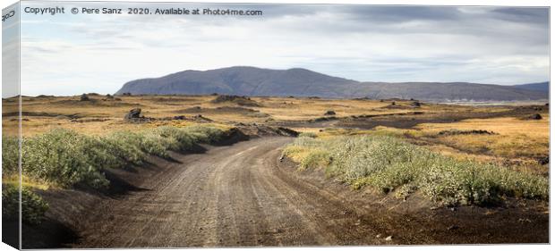 Dirty  road at the Highlands in Iceland Canvas Print by Pere Sanz