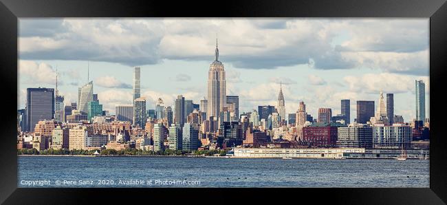 Midtown Manhattan Panorama as seen from Jersey Cit Framed Print by Pere Sanz