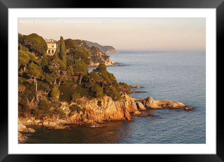 Beautiful Seascepe at Sunset in Lloret de Mar Framed Mounted Print by Pere Sanz