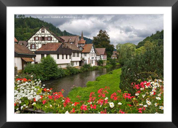 The village of schiltach in the Black Forest, Germ Framed Mounted Print by Pere Sanz