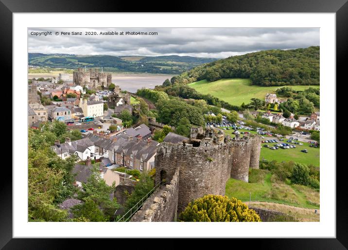 Conwy castle in Snowdonia, Wales Framed Mounted Print by Pere Sanz