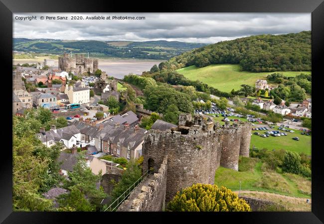 Conwy castle in Snowdonia, Wales Framed Print by Pere Sanz