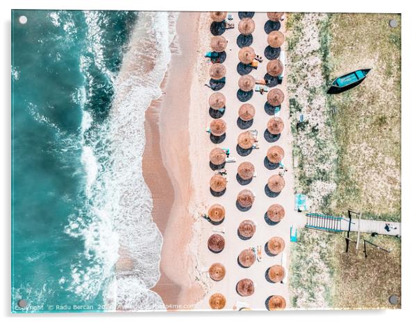 People On Beach, Drone Photography, Aerial Sea Acrylic by Radu Bercan