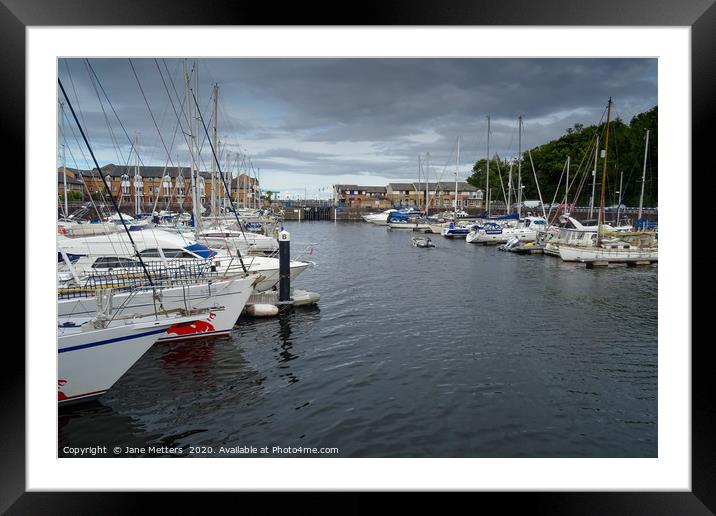 Marina in Penarth  Framed Mounted Print by Jane Metters