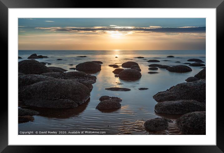 Sunset on Hunstanton Beach Framed Mounted Print by David Powley