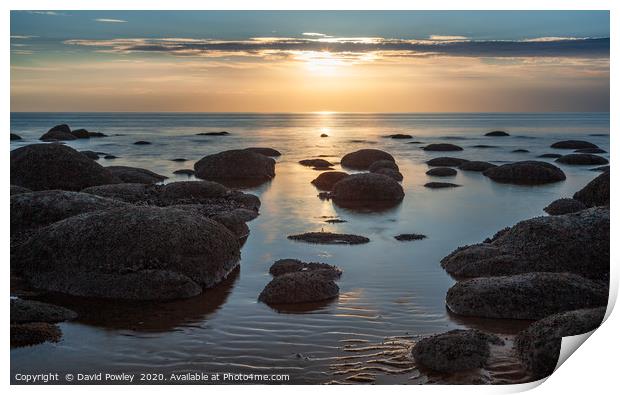 Sunset on Hunstanton Beach Print by David Powley