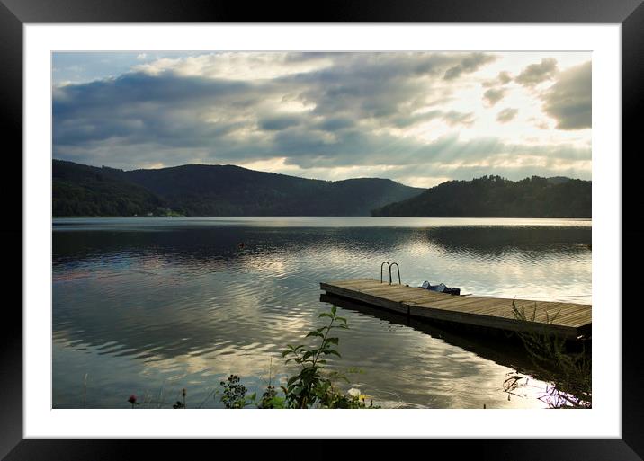 A wide angle view of Roznowskie lake against drama Framed Mounted Print by Arpan Bhatia