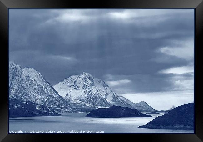 "Cool Blue Arctic" Framed Print by ROS RIDLEY