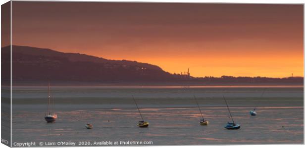Sunset Yachts on West Kirby Shore Canvas Print by Liam Neon