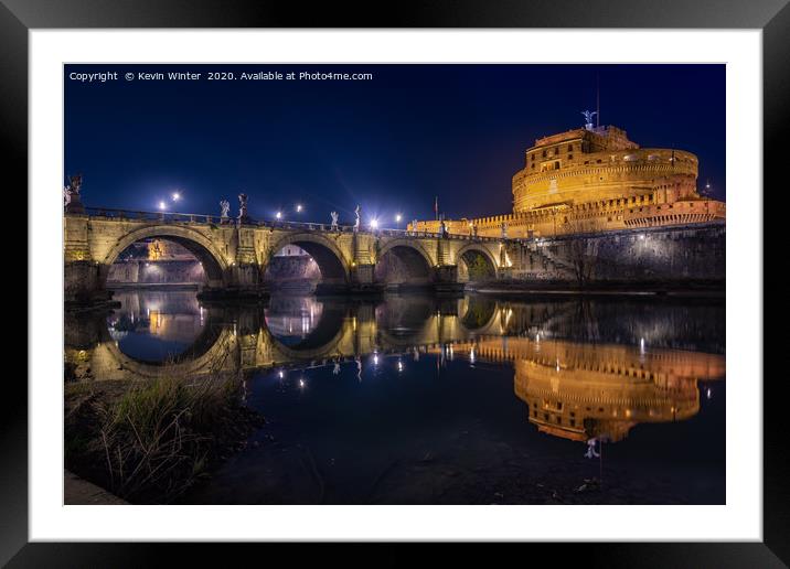 Ponte Sant Angelo framed mounted print Framed Mounted Print by Kevin Winter