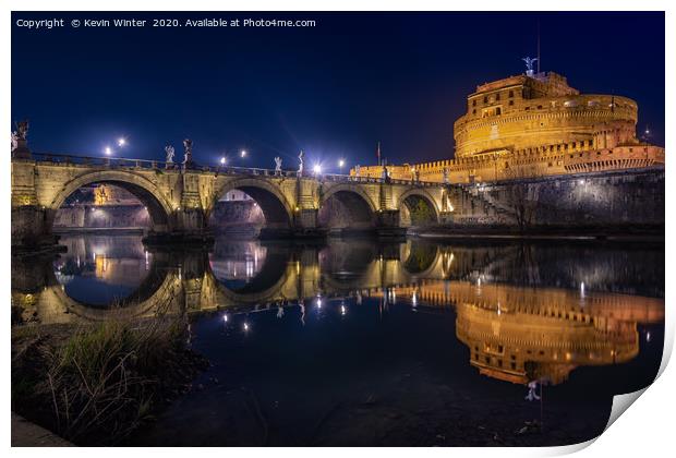 Ponte Sant Angelo framed mounted print Print by Kevin Winter