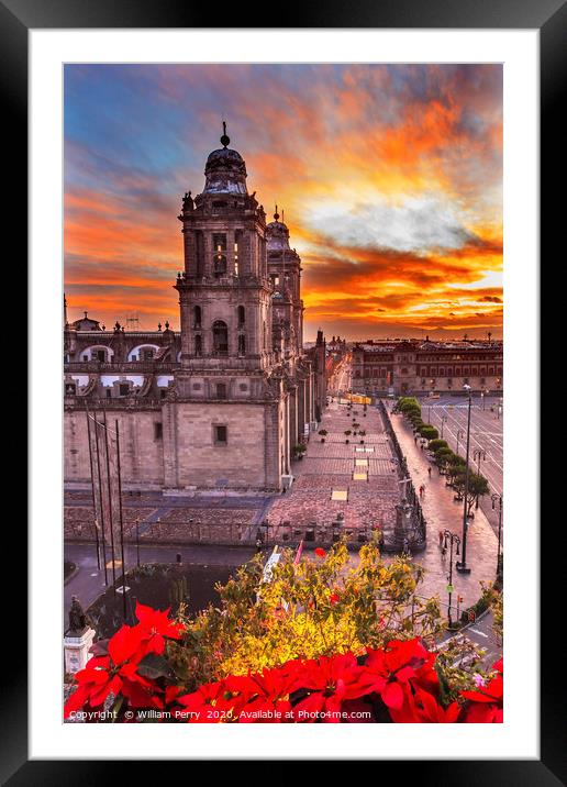Metropolitan Cathedral Mexico City Mexico Sunrise Framed Mounted Print by William Perry
