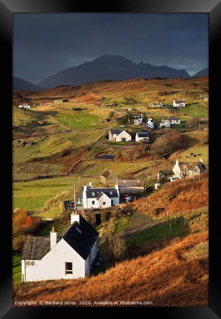 Tarskavaig and Blaven  Isle of Skye .  Framed Print by Barbara Jones