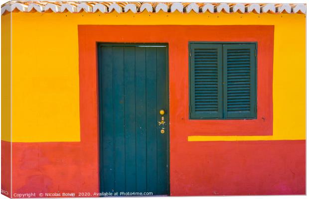 Painted wall in the streets of Funchal Canvas Print by Nicolas Boivin