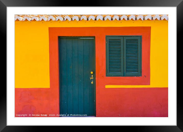 Painted wall in the streets of Funchal Framed Mounted Print by Nicolas Boivin