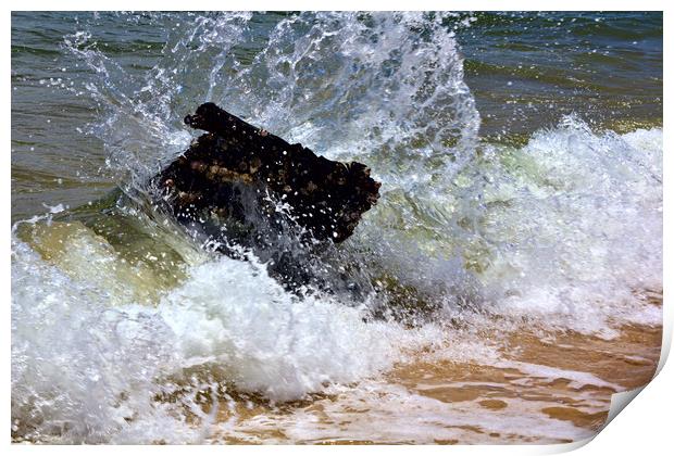 Wave Breaking with a Splash Print by Jeremy Hayden