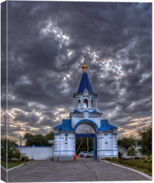 Gateway to the Iversky Convent Canvas Print by Dave Williams