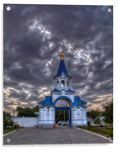 Gateway to the Iversky Convent Acrylic by Dave Williams