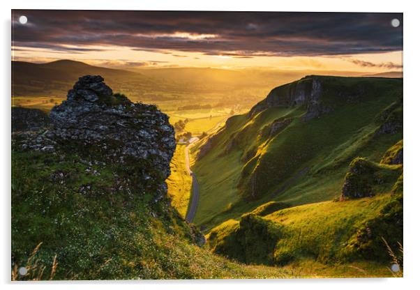 Limestone Gorge Winnats Pass, Derbyshire Acrylic by John Finney