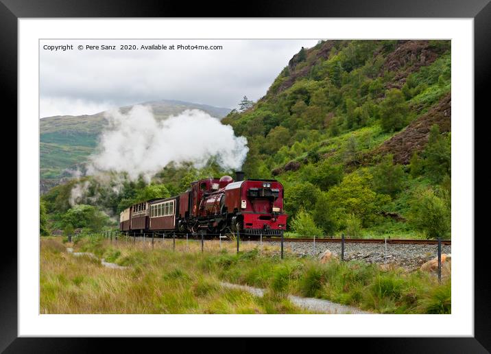 Steam train in Snowdonia, Wales Framed Mounted Print by Pere Sanz