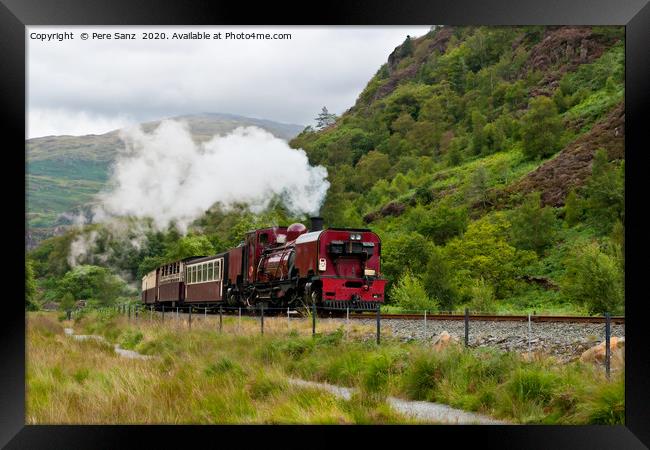 Steam train in Snowdonia, Wales Framed Print by Pere Sanz