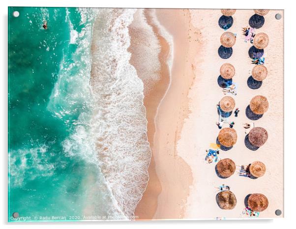 Aerial Beach Print, Emerald Turquoise Ocean Beach Acrylic by Radu Bercan