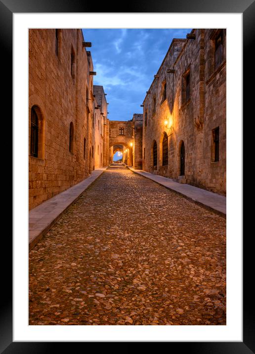 Street of the Knights,  Rhodes Framed Mounted Print by Chris North