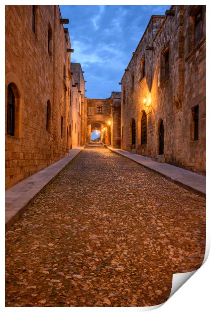 Street of the Knights,  Rhodes Print by Chris North