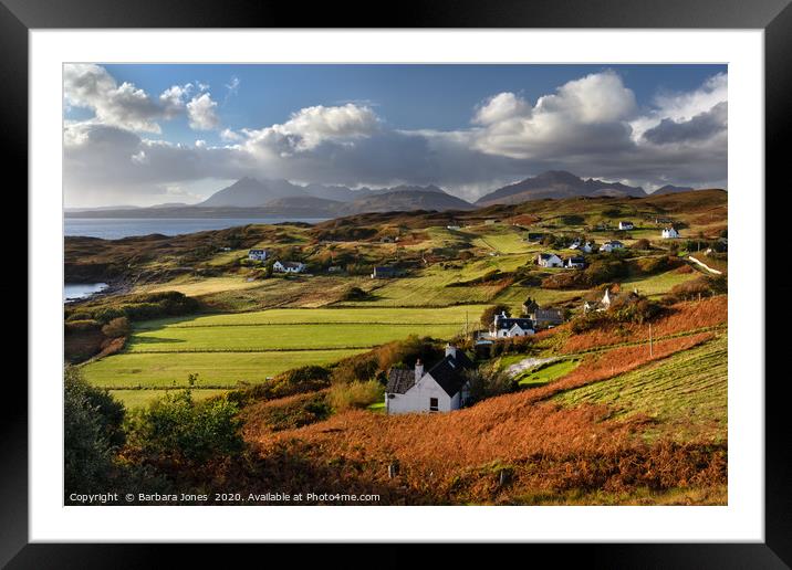  Autumn View of Tarskavaig and The Cuillins Framed Mounted Print by Barbara Jones