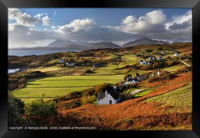  Autumn View of Tarskavaig and The Cuillins Framed Print by Barbara Jones