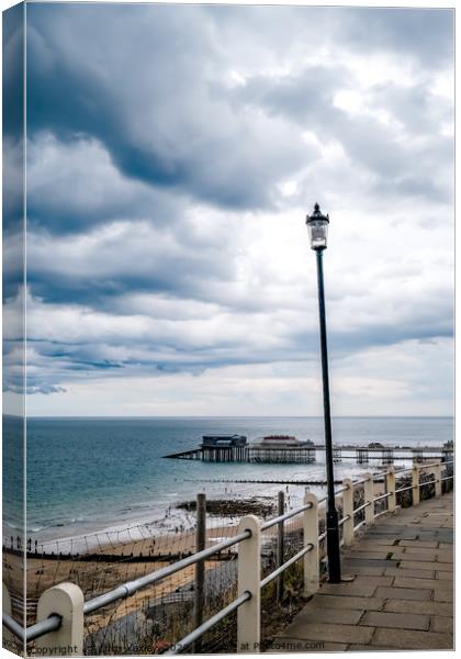 Clifftop footpath in the seaside town of Cromer Canvas Print by Chris Yaxley