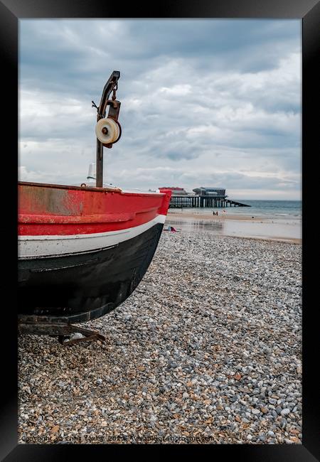 Traditional "Cromer crabs" fishing boat  Framed Print by Chris Yaxley