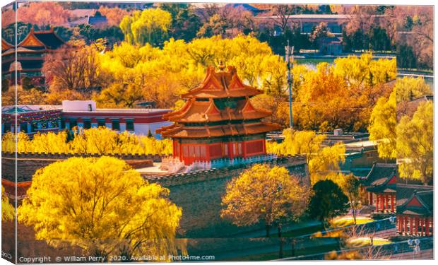Arrow Tower Forbidden City Palace Beijing China Canvas Print by William Perry
