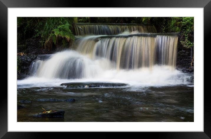 Series of cascades on the Rivelin River Framed Mounted Print by Jason Wells