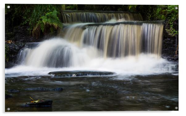 Series of cascades on the Rivelin River Acrylic by Jason Wells