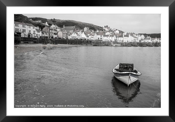 fishing boat at Staithes Framed Mounted Print by Richard Perks