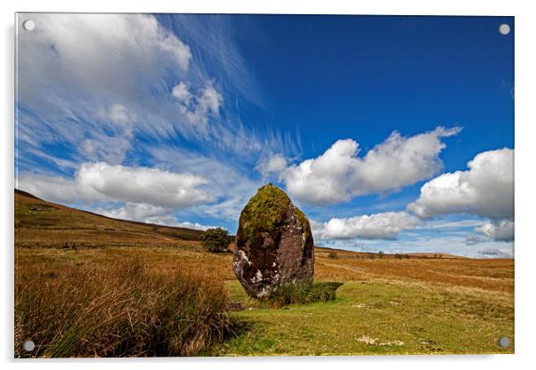 Maen Llia rock in Brecon Beacons Acrylic by Jenny Hibbert