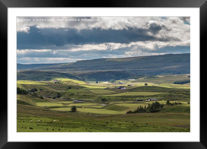 Sunshine and shadows on Upper Teesdale Framed Mounted Print by Richard Laidler