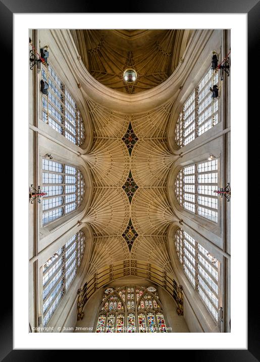 Bath Cathedral vaults Framed Mounted Print by Juan Jimenez
