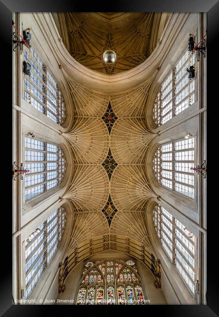 Bath Cathedral vaults Framed Print by Juan Jimenez